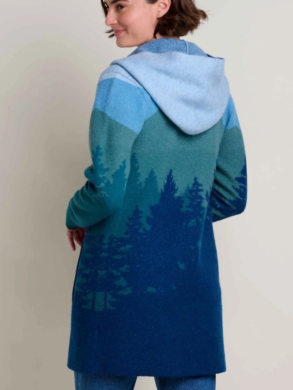 Toad&Co Merino Heartfelt Hoodie ATLANTIC TREELINE SCENIC / XS New with tags NWT - Picture 8 of 12